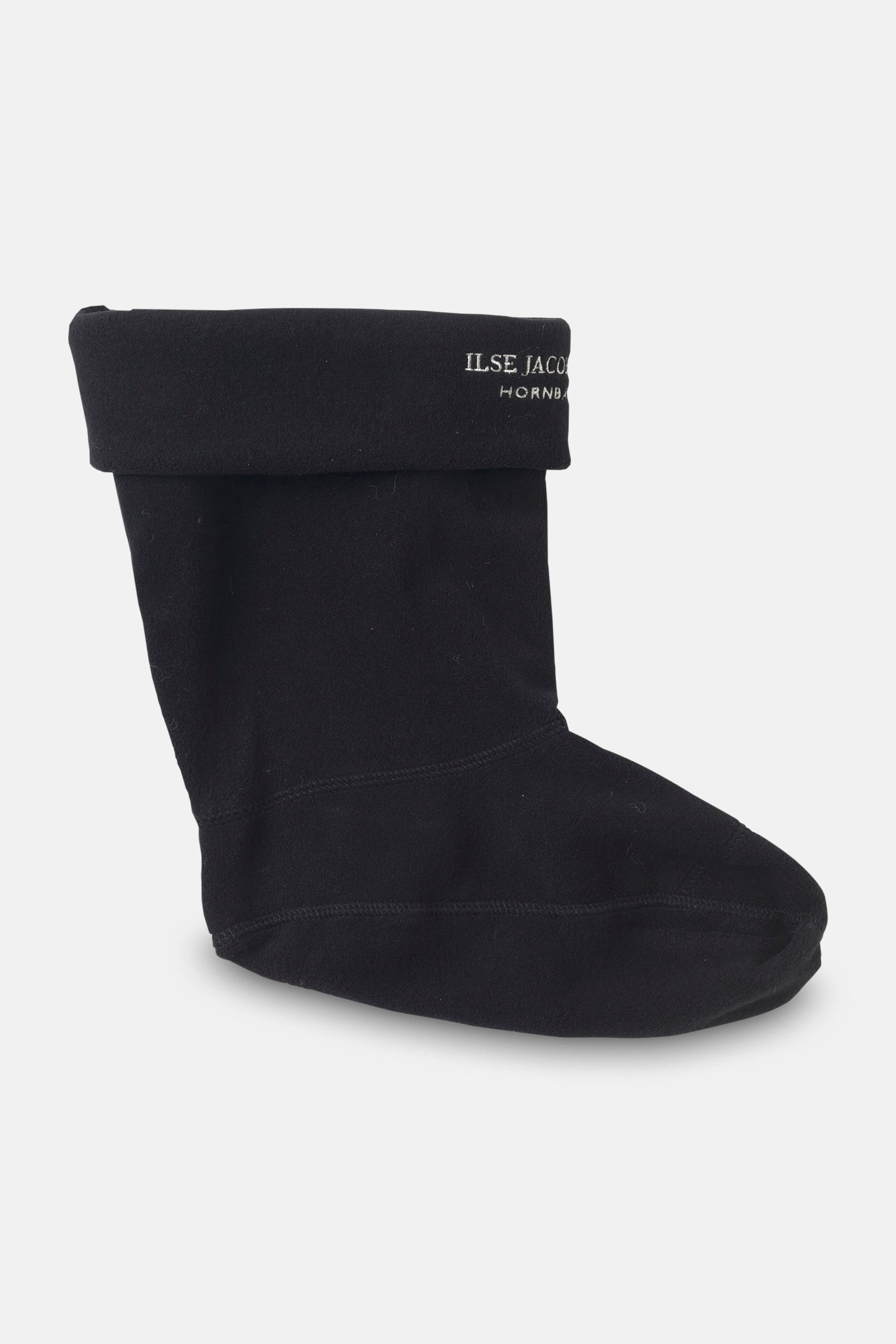 Ilse Jacobsen Hornbæk Footwear Fleece strumpor för RUB15 mellanhöga gummistövlar Scarf 001120 Black Creme